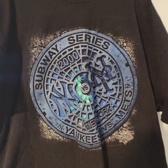 Rare Vintage Mets Yankees 2000 Subway Series T-Shirt 2XL XXL MLB Baseball EUC - Picture 4 of 9